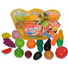 FRUITS & VEGETABLES WITH BASKET  22 PCS