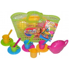 TEA SET WITH BASKET 25 PCS