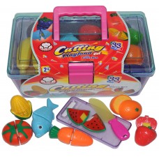 CUTTING PLAYFOOD SET WITH CARRY BOX 33 PCS